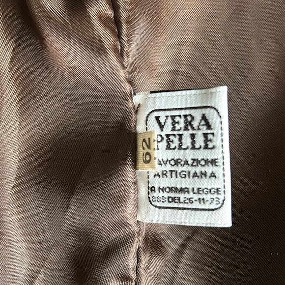 Italian men's genuine leather bomber jacket, warm, brown, size XXL made in Italy - Picture 8 of 13